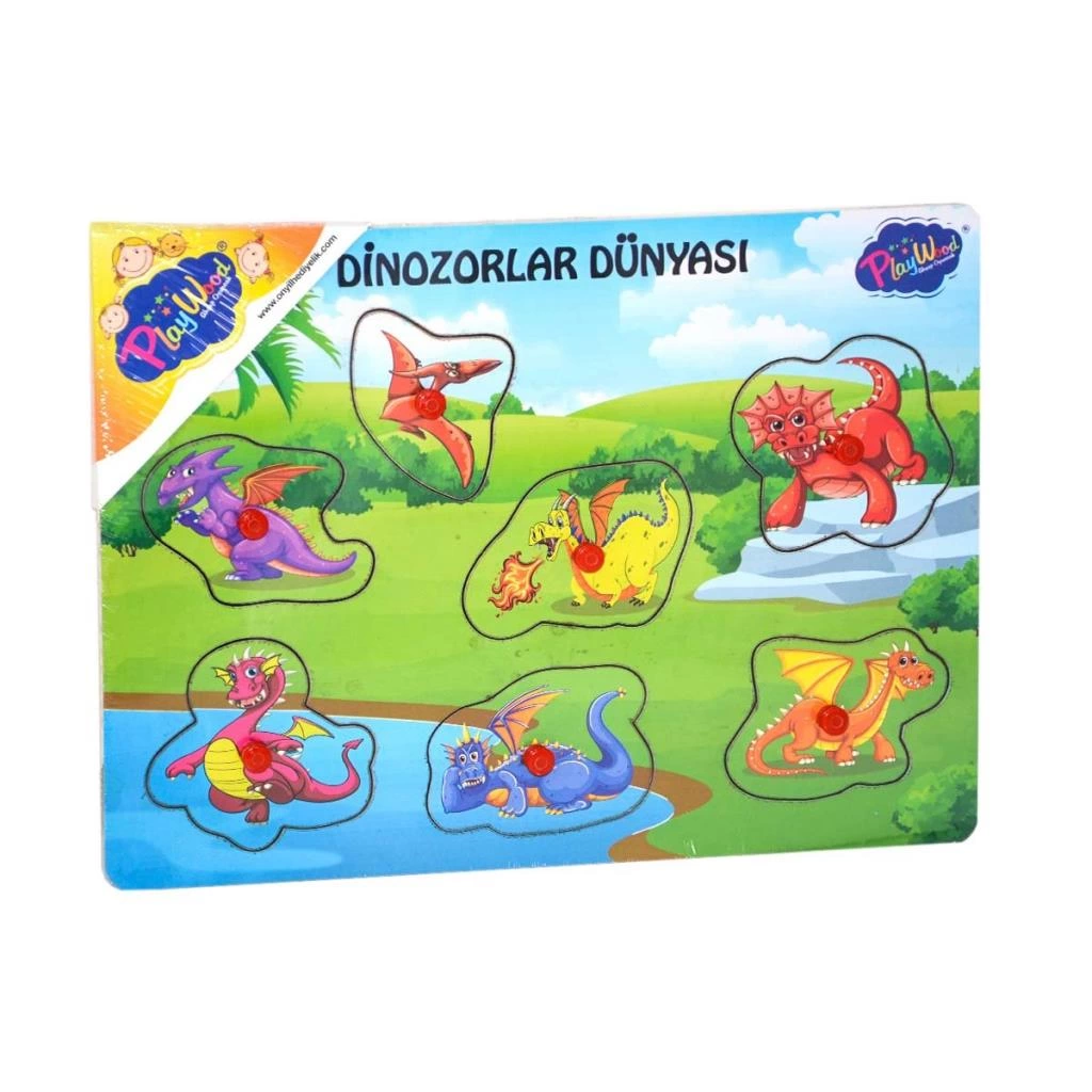 Ahşap Tutmalı Dinozorlar Dünyası Puzzle - Görsel 2