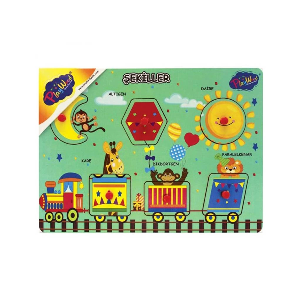 Ahşap Tutmalı Şekiller Puzzle - Görsel 2