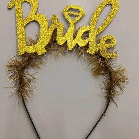 Çocuk Altın Renk Bekarlığa Veda İtalik Yazı Alyanslı Bride Taç