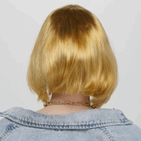 Çocuk Altın Renk Düz Kesim Küt Parti Peruğu Kısa Takma Saç