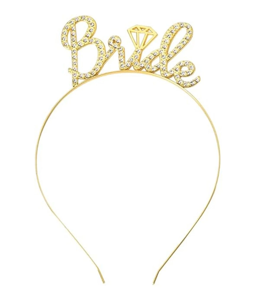 Eğitici Oyuncak Altın Renkli Taşlı “Bride” Gelin Tacı – El Yazısı Yazı Tipiyle - Görsel 3