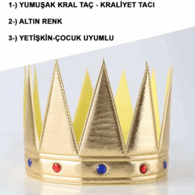 Çocuk AltınRenkEvaYumuşakKralKraliyetTacıYetişkinÇocukUyumlu55cm