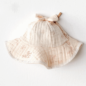 Andywawa AC24676 Hat Müslin Pretty Flowers Bebek Şapka Salmon