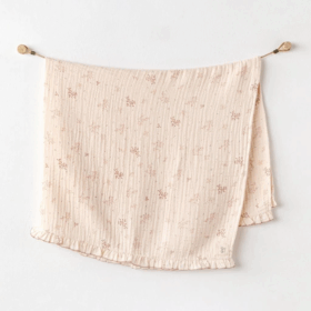 Andywawa AC24693 Blanket 120x90 Pretty Flowers Bebek Battaniye Salmon