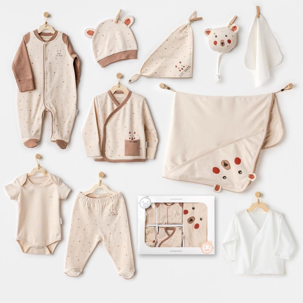 Çocuk Andywawa AC25021 Adventurous Bear 10'Lu Hastane Çıkışı Beige