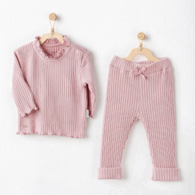 Çocuk Andywawa AC25093 Sweet Penguin 2'Li Bebe Takım Pink