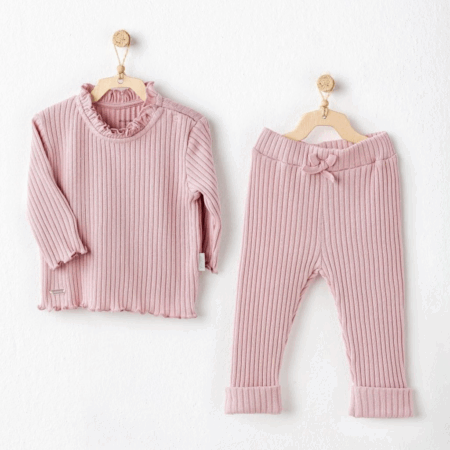 Çocuk Andywawa AC25093 Sweet Penguin 2'Li Bebe Takım Pink