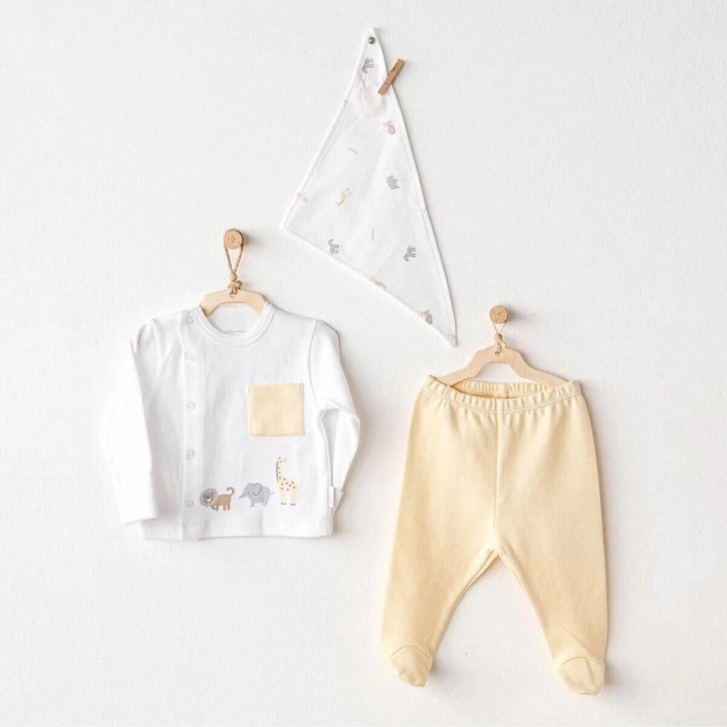 Little King 3'lü Zıbın Set Yellow Çocuklar İçin Eğitici ve Konforlu Zıbın Seti