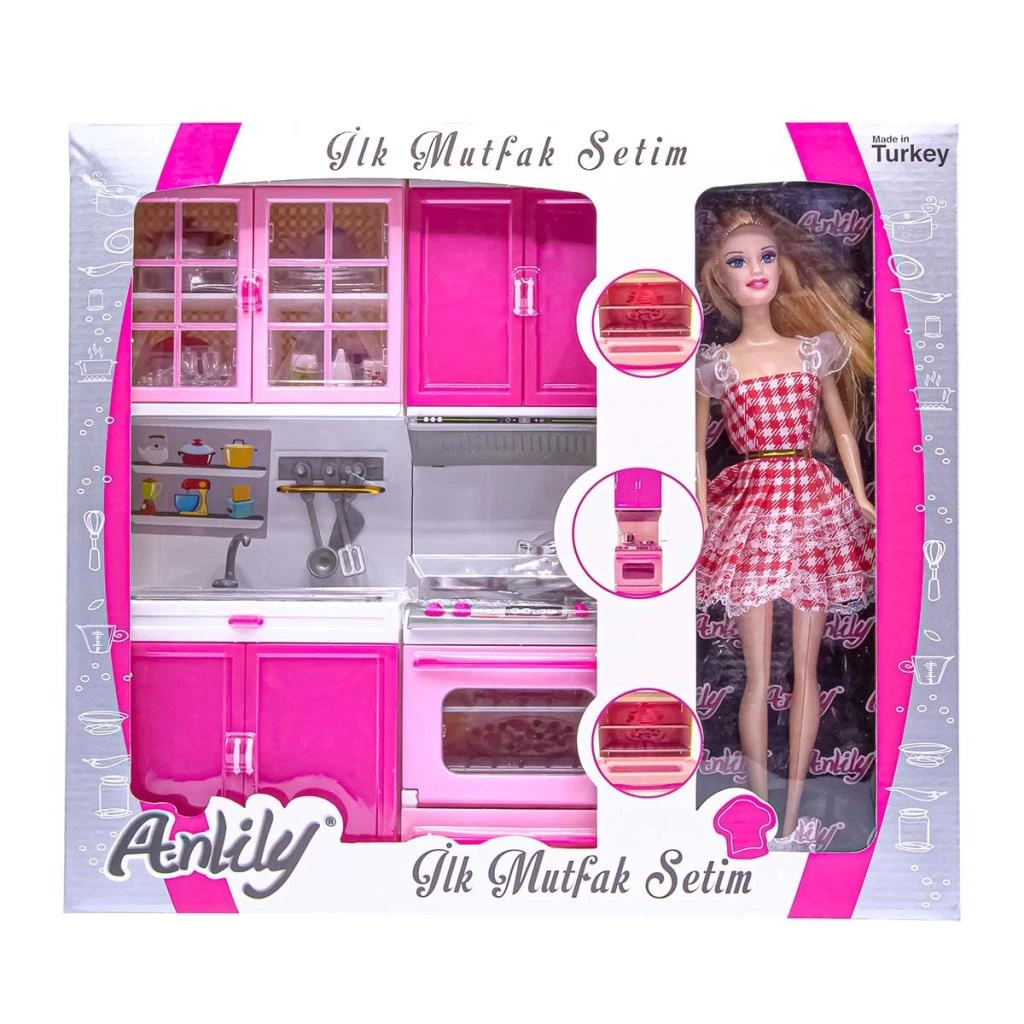 Çocuk Anlily Bebek 2'li Mutfak Seti Lavabo - Fırın - Görsel 2