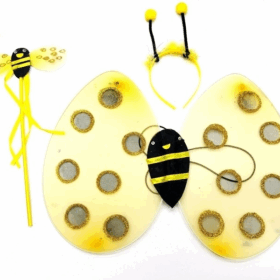 Arı Kanat Seti Kanat Tacı ve Asası Çocuklar İçin Eğlenceli Kostüm