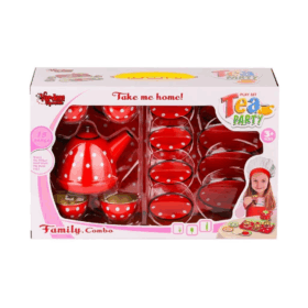 Puantiyeli Metal Çay Seti 15 Parça Eğlenceli Mutfak Seti