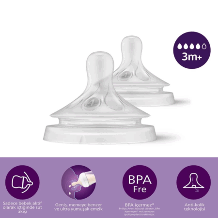 Çocuk   Avent Doğal Tepkili Natural Response 2'Li Biberon Emziği No:4 3+ Ay