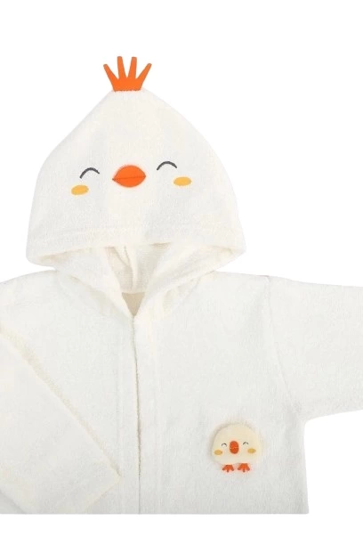 Çocuk Baby Civcivli Bornoz Seti 30038 Ekru - Görsel 3