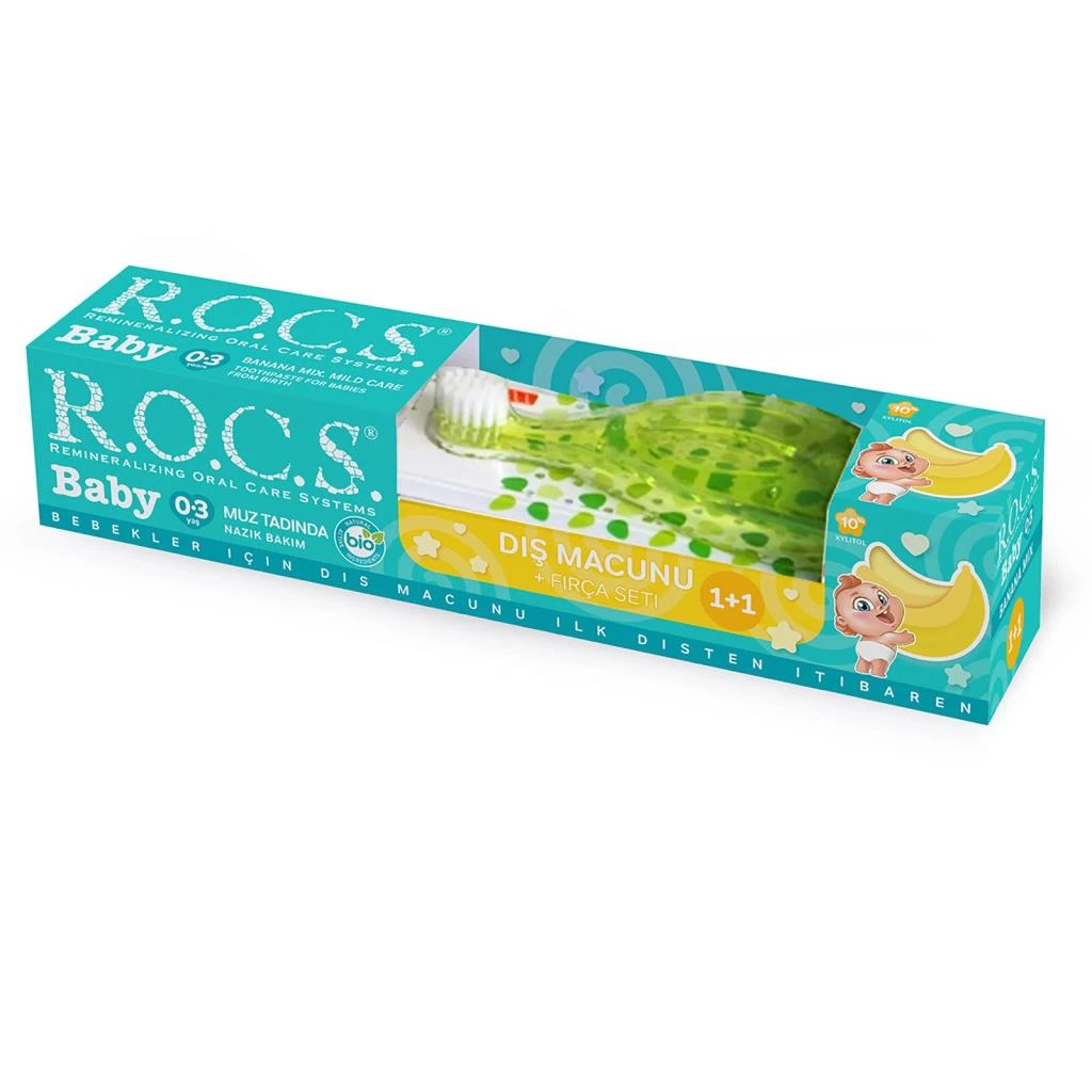 .Baby Muz Tadında Diş Macunu + Fırçası Set 0-3 Yaş
