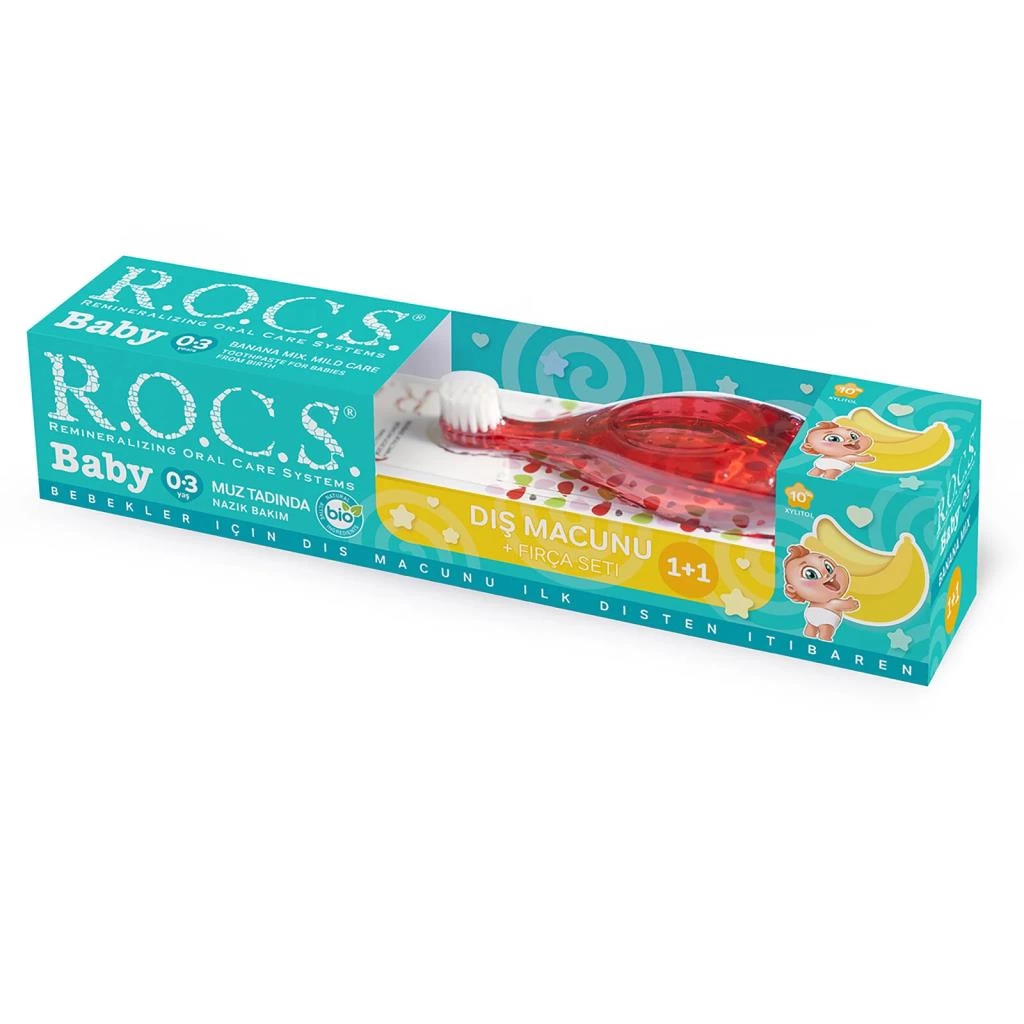 .Baby Muz Tadında Diş Macunu + Fırçası Set 0-3 Yaş - Görsel 3