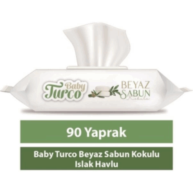 Baby Turco Beyaz Sabun Kokulu Islak Havlu Mendil 90 Adet