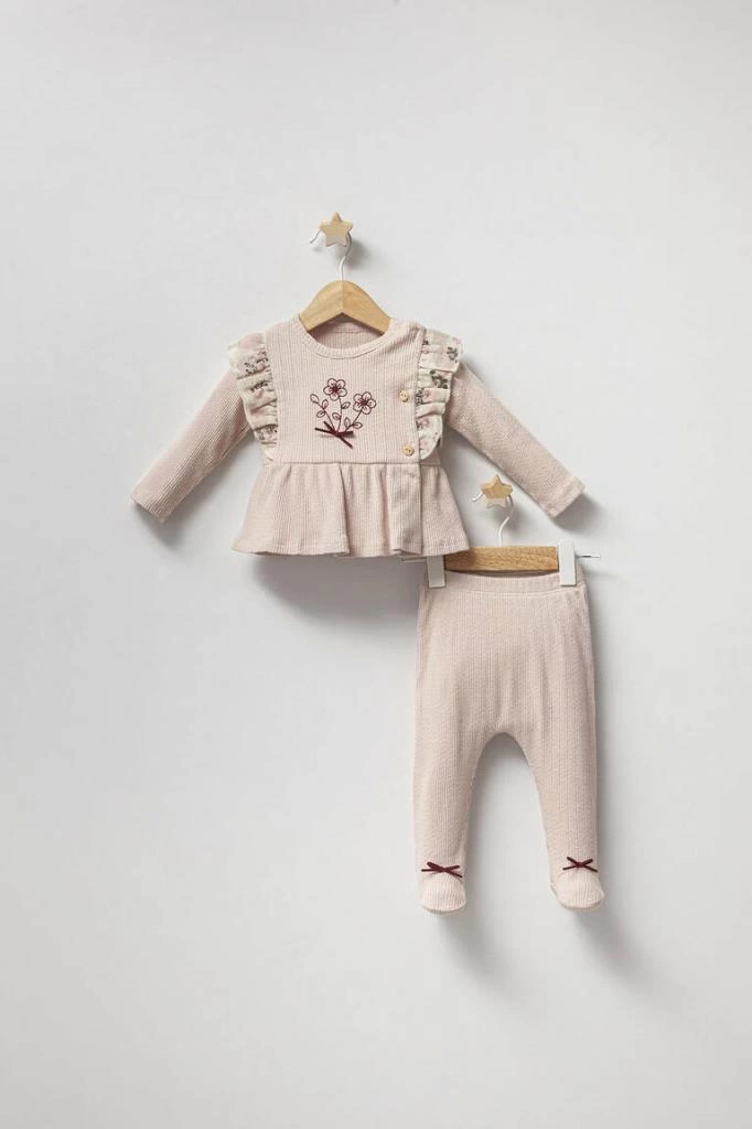 Baby Vintage Rose Zıbın Takım 5169 Pudra