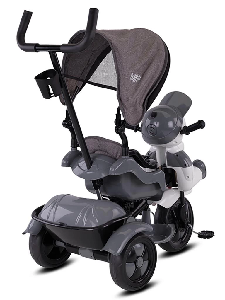 Çocuk Babyhope 125 Yupi Triycle 3 Tekerli Kontrollü Bisiklet (Gri) Gri - Görsel 3