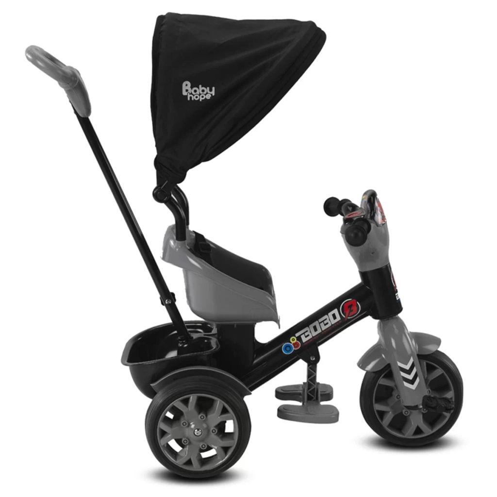 Çocuk Babyhope Bobo Speed Tenteli Bisiklet Gri - Görsel 2