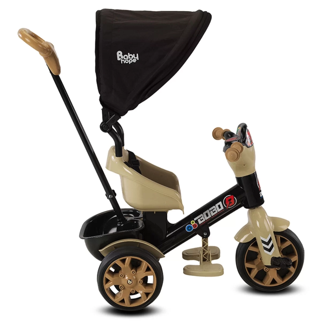 Çocuk Babyhope Bobo Speed Tenteli Bisiklet Kahverengi - Görsel 2