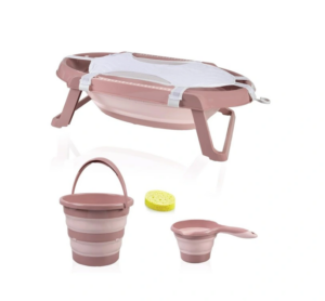Nessiworld BabyJem Katlanır Banyo 5'Li Küvet Seti 596 Somon