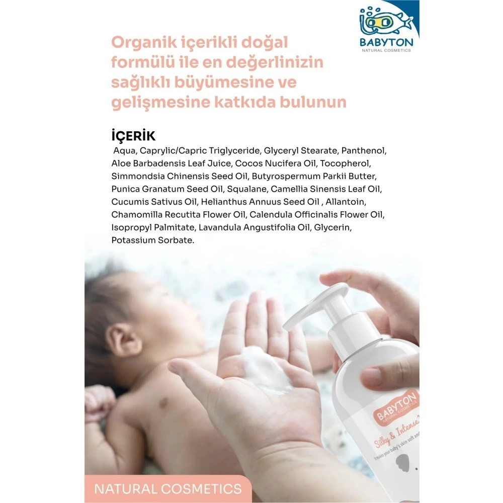 Çocuk Babyton Bebek ve Çocuklar İçin Doğal Yüz ve Vücut Losyonu 250 ml - Görsel 2