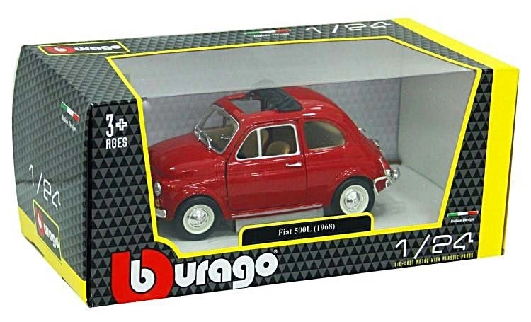 Çocuk Bburago 1:24 Fiat 500L 1968 Model Araba - Görsel 5