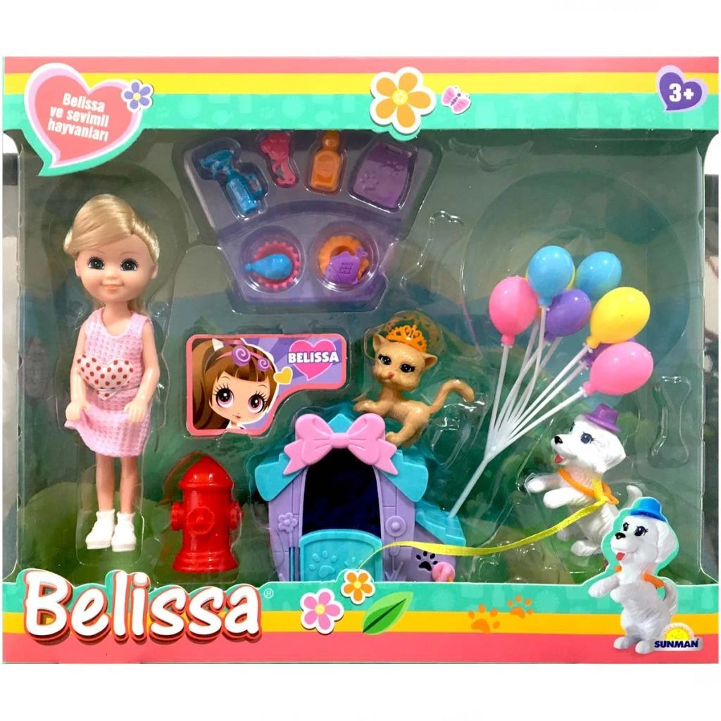Belissa Sevimli Hayvanlar Bebek Seti 53802 Kız Çocuk Oyuncağı