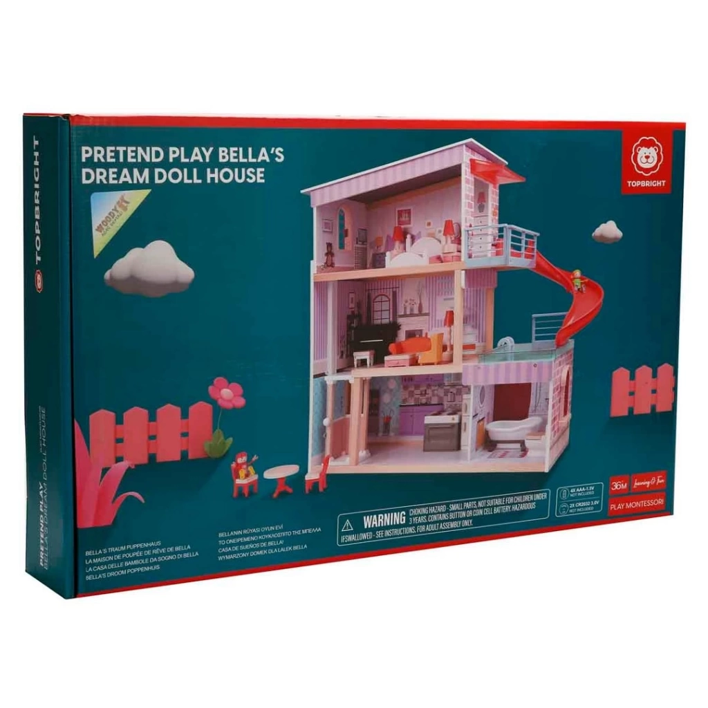 Eğitici Çocuk Bella'nın Rüyası Tahta Oyun Evi - Görsel 2