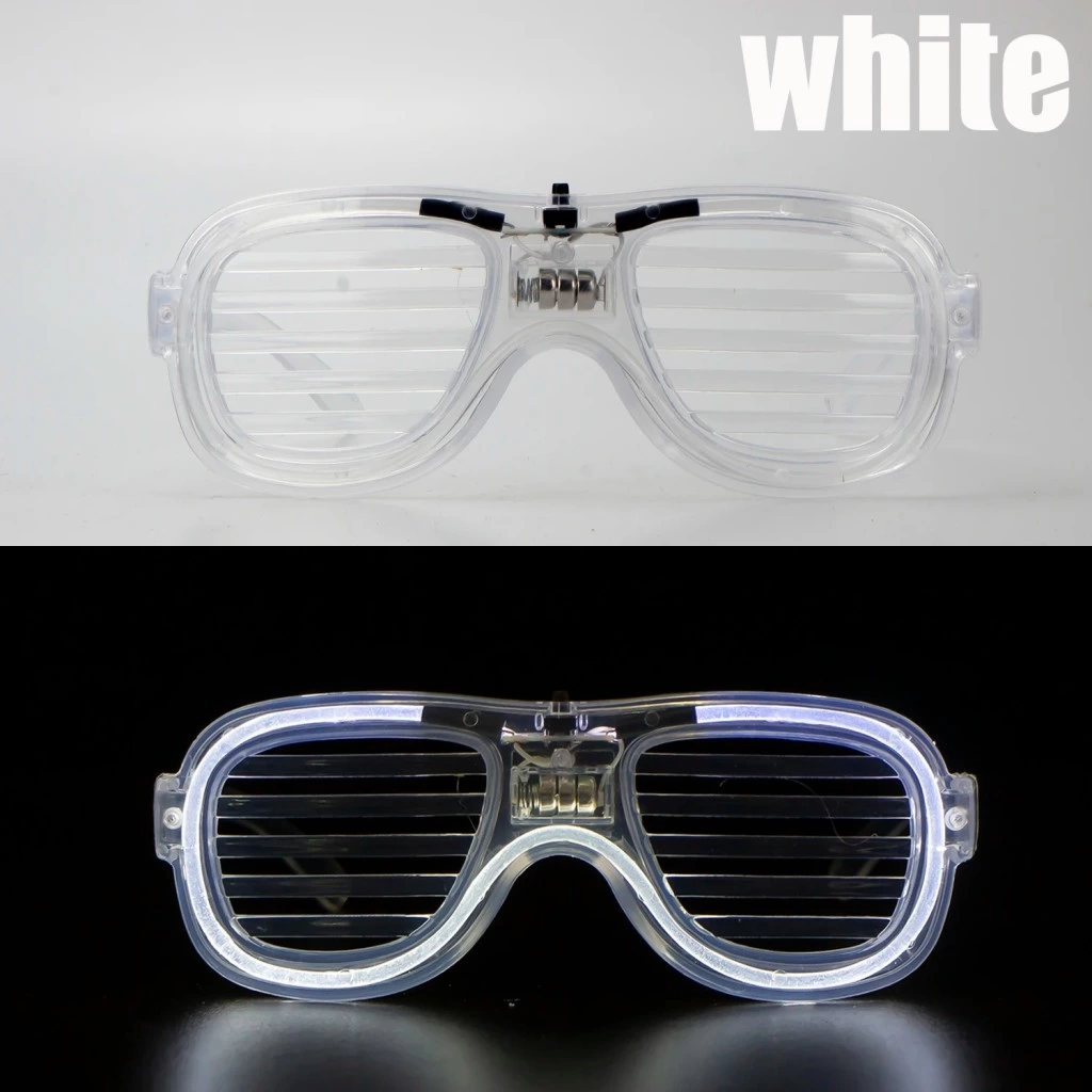 Eğitici Çocuk Beyaz Led Işıklı Parti Gözlüğü - Neon Glow Şerit Gözlük 3 Modlu - Görsel 2