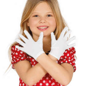 Çocuk Beyaz Renk Çocuk Boy Likralı Pandomim Eldiveni