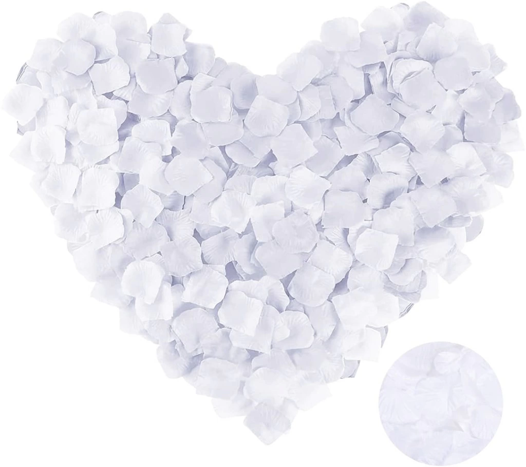 Eğitici Çocuk Beyaz Renk Gül Yaprağı Şekilli Konfeti 1 Paket 100 Adet - Görsel 2