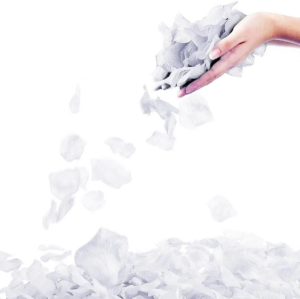 Eğitici Çocuk Beyaz Renk Gül Yaprağı Şekilli Konfeti 5 Paket 500 Adet