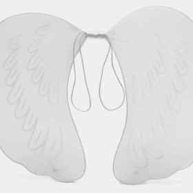 Çocuk   Beyaz Renk Ortası Beyaz Tüylü Tül Peri Kanadı 40x50 cm