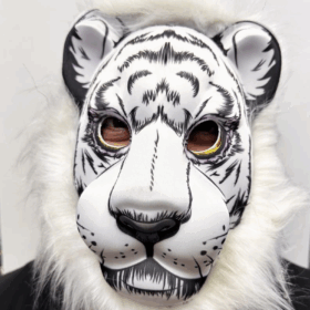 BeyazYeleliAslanMaskesiMegaPeluşMaske8No