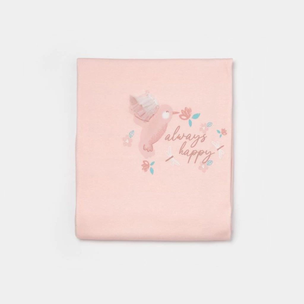 Bibaby Biorganic Always Happy 85x90 Bebek Battaniye 64693 Ekru Gül Kurusu