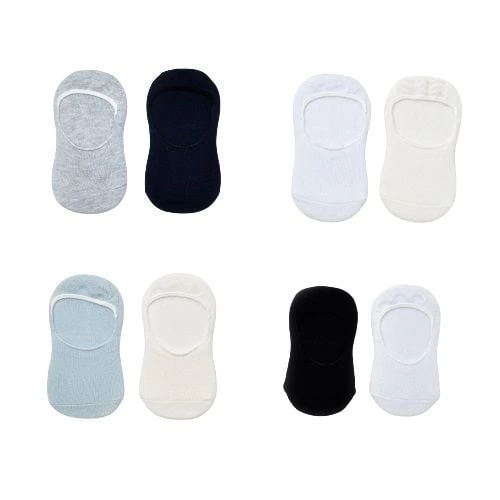 Bibaby Biorganic Basic Erkek Babet 2'Li Çorap 68454 Mavi Ekru - Görsel 4