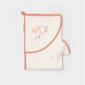 Bibaby Biorganic Hello Safari 85x90 Örme Silgi 66455 Ekru Kiremit