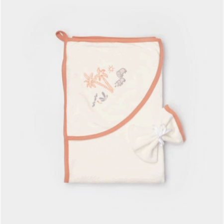 Bibaby Biorganic Hello Safari 85x90 Örme Silgi 66455 Ekru Kiremit