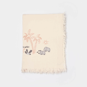 Bibaby Biorganic Hello Safari Müslin Bebek Battaniye 64690 Ekru Kiremit