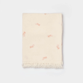 Bibaby Biorganic Hello Safari Müslin Jakarlı Bebek Battaniye 64691 Ekru Kiremit