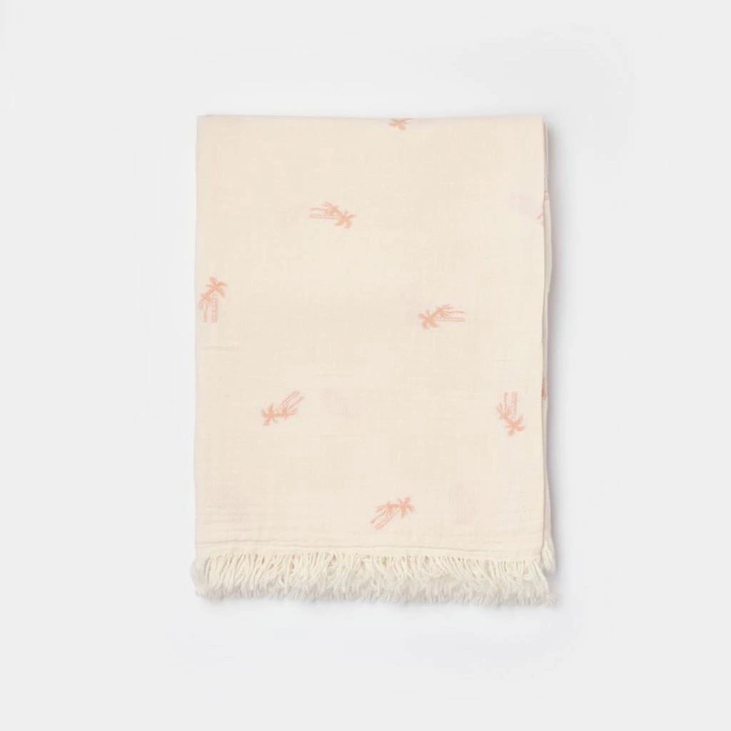 Bibaby Biorganic Hello Safari Müslin Jakarlı Bebek Battaniye 64691 Ekru Kiremit