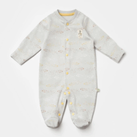 Çocuk Bibaby Biorganic Penguin Yenidoğan Tulum 60776 Ekru Gri