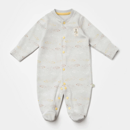 Çocuk Bibaby Biorganic Penguin Yenidoğan Tulum 60776 Ekru Gri