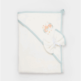 Bibaby Biorganic Save The Seahorse 85x90 Bebek Örme Silgi 66466 Bej-Mint