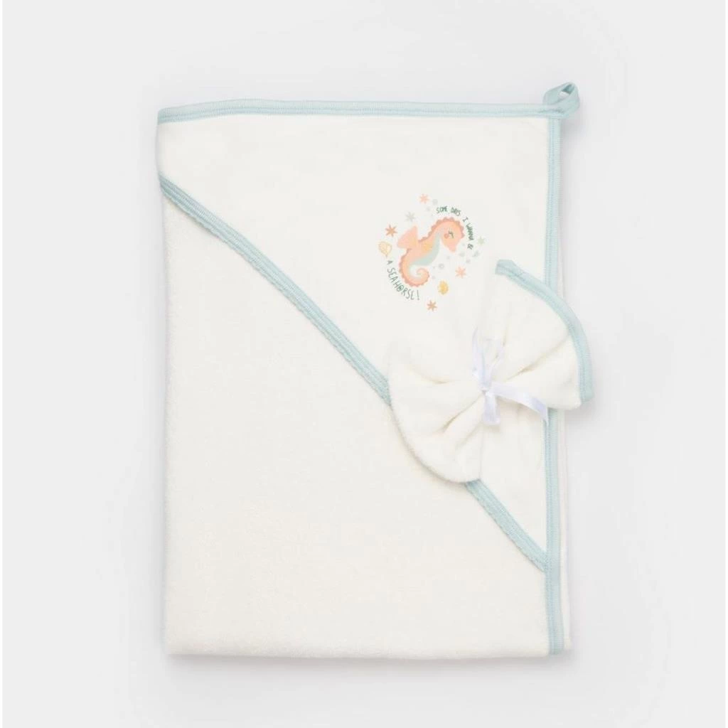 Bibaby Biorganic Save The Seahorse 85x90 Bebek Örme Silgi 66466 Bej-Mint