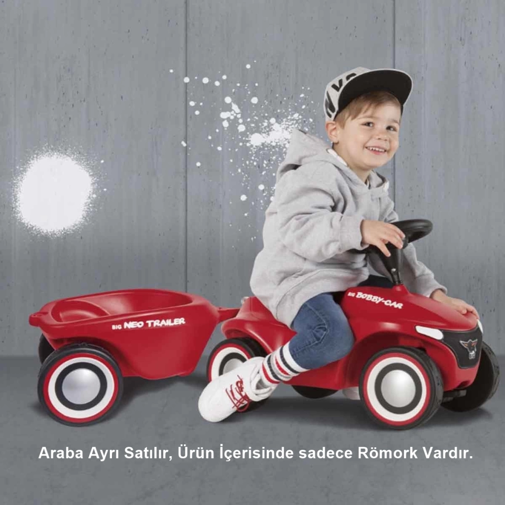 Big Bobby Araba Oyuncak Römorku Kırmızı - Görsel 4