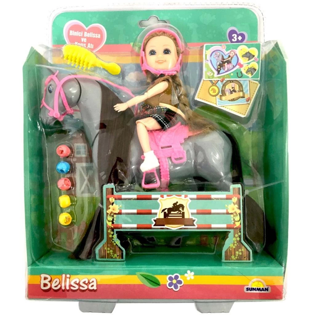 Binici Belissa Yarış Atı Bebek Seti Aksesuarları ile Eğlenceli - Görsel 2