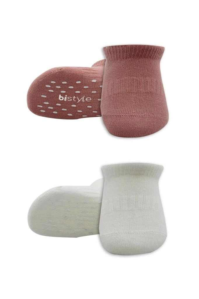 Eğitici Oyuncak Bistyle 2'Li Sneakers Kaymaz Colours Penye Çorap BS20104 Ekru Pudra - Görsel 2