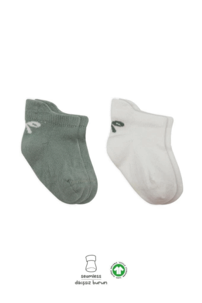 2'li Sneakers Smile Penye Çorap Nil Ekru Günlük Kullanım İçin Şık Ve Rahat